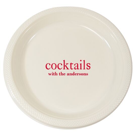 Big Word Cocktails Plastic Plates